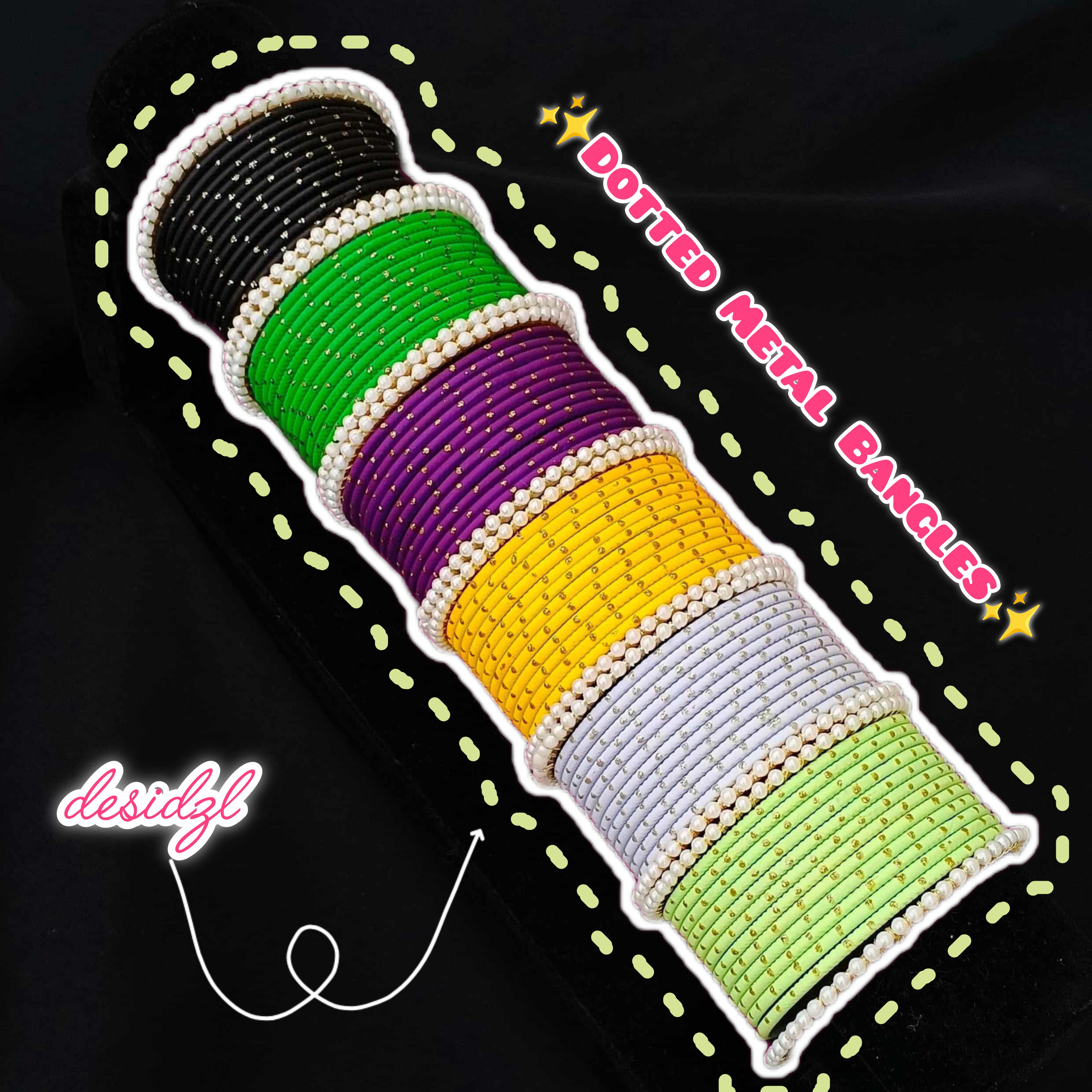 Dotted Metal Bangles